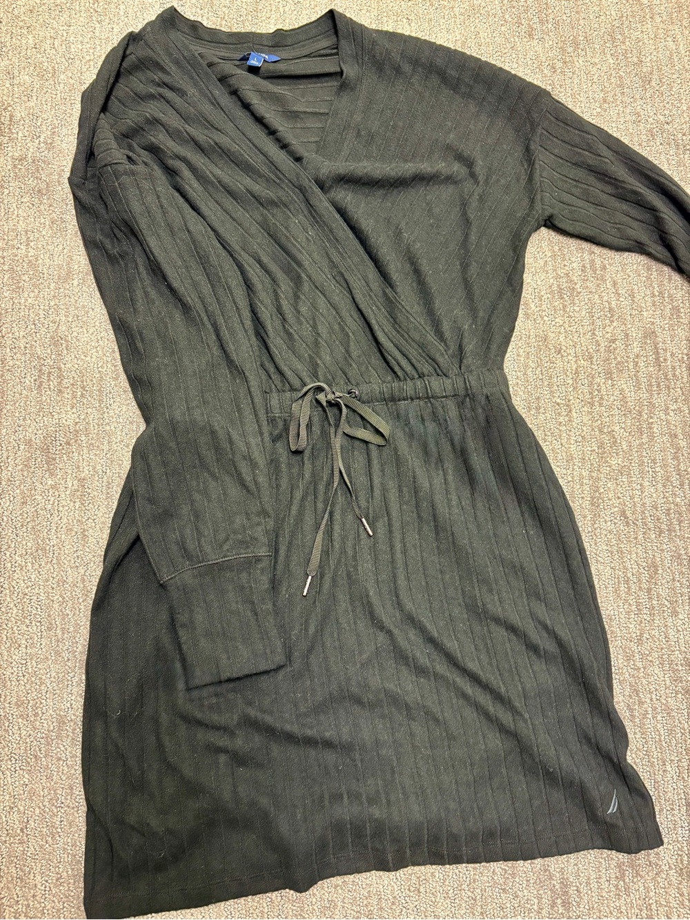 Nautica Ribbed Tie-Waist Women's Dress